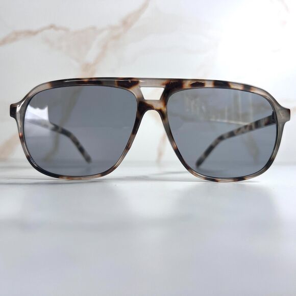 Aire Monoceros Aviator Sunglasses Cookie Tortoise Frame Smoke Tint Lens - Picture 1 of 9